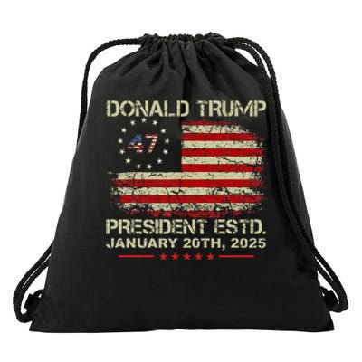 Donald Trump 47th President Inauguration 2025 Supporters Drawstring Bag