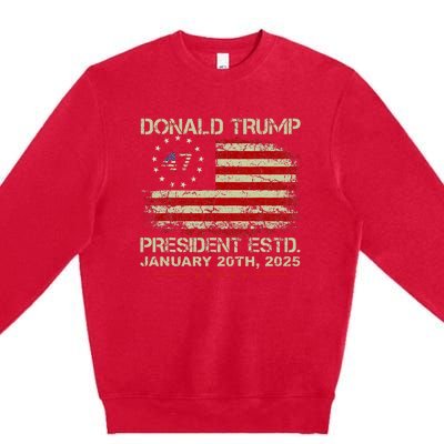 Donald Trump 47th President Inauguration 2025 Supporters Premium Crewneck Sweatshirt