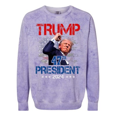 Donald Trump 47th President 2024 Trump Inauguration Day Colorblast Crewneck Sweatshirt