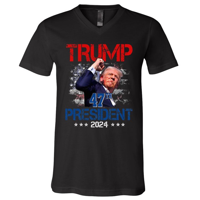 Donald Trump 47th President 2024 Trump Inauguration Day V-Neck T-Shirt