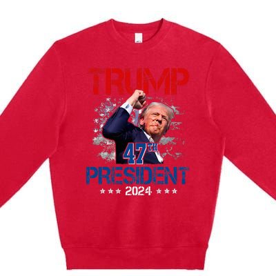 Donald Trump 47th President 2024 Trump Inauguration Day Premium Crewneck Sweatshirt