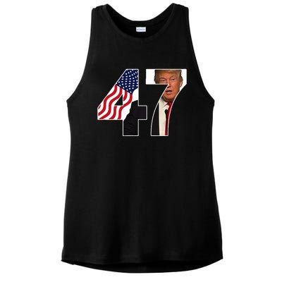 Donald Trump 47th Us President 2024 Ladies PosiCharge Tri-Blend Wicking Tank