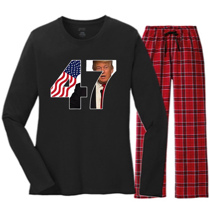 Donald Trump 47th Us President 2024 Women's Long Sleeve Flannel Pajama Set 