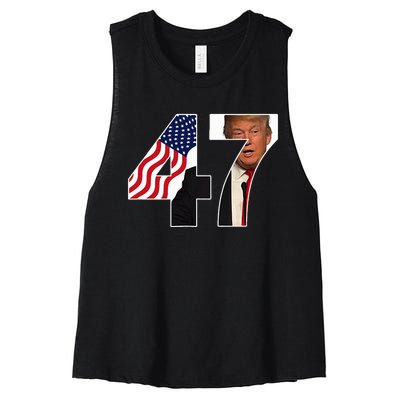 Donald Trump 47th Us President 2024 Women's Racerback Cropped Tank