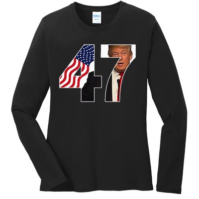 Donald Trump 47th Us President 2024 Ladies Long Sleeve Shirt