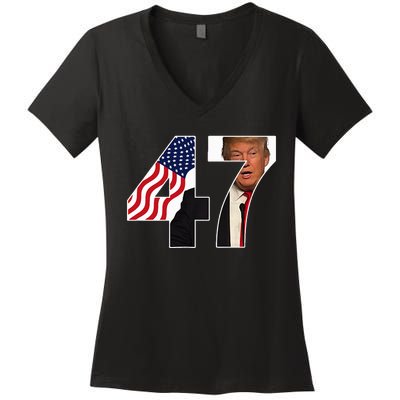 Donald Trump 47th Us President 2024 Women's V-Neck T-Shirt