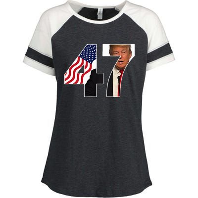 Donald Trump 47th Us President 2024 Enza Ladies Jersey Colorblock Tee