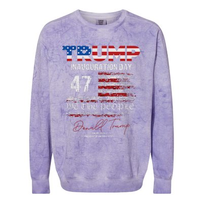 Donald Trump 47th President 2025 Inauguration Usa Patriotic Colorblast Crewneck Sweatshirt