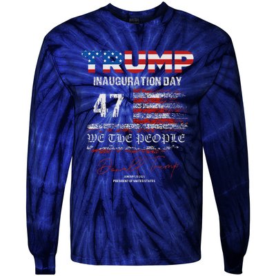 Donald Trump 47th President 2025 Inauguration Usa Patriotic Tie-Dye Long Sleeve Shirt