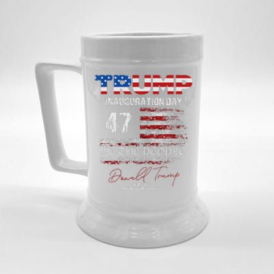 Donald Trump 47th President 2025 Inauguration Usa Patriotic Beer Stein