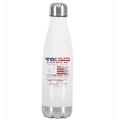 Donald Trump 47th President 2025 Inauguration Usa Patriotic Stainless Steel Insulated Water Bottle