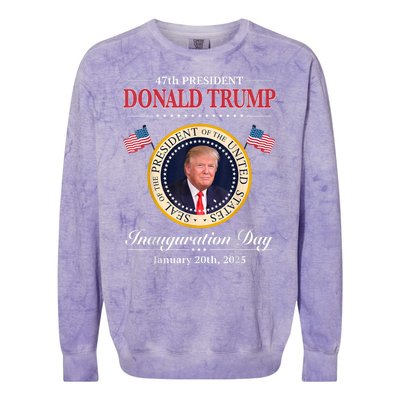 Donald Trump 47th President Inauguration 2025 Supporters Colorblast Crewneck Sweatshirt