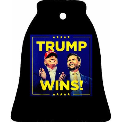 Donald Trump 47th Us President Trump Wins Election 2024 Ceramic Bell Ornament