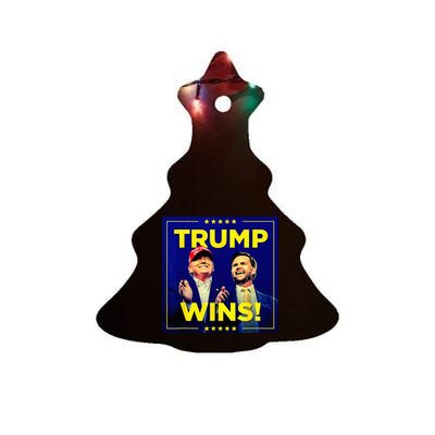 Donald Trump 47th Us President Trump Wins Election 2024 Ceramic Tree Ornament