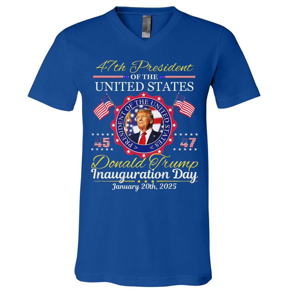Donald Trump 47th President Inauguration 2025 V-Neck T-Shirt