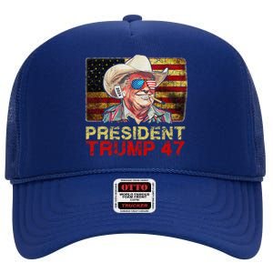 Donald Trump 47 Usa President 2024 Trump 47 President High Crown Mesh Back Trucker Hat