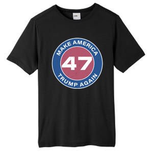 Distressed Trump 47 Republican Proud Conservative Tall Fusion ChromaSoft Performance T-Shirt