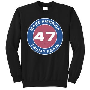 Distressed Trump 47 Republican Proud Conservative Tall Sweatshirt