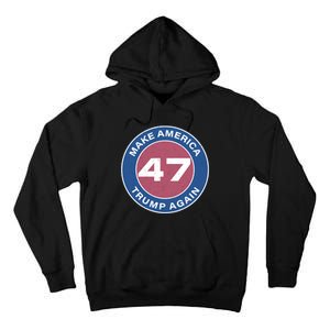 Distressed Trump 47 Republican Proud Conservative Tall Hoodie