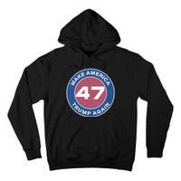 Distressed Trump 47 Republican Proud Conservative Tall Hoodie