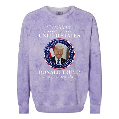 Donald Trump 47 President Inauguration Day 2025 Memorabilia Colorblast Crewneck Sweatshirt