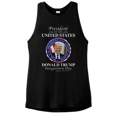 Donald Trump 47 President Inauguration Day 2025 Memorabilia Ladies PosiCharge Tri-Blend Wicking Tank