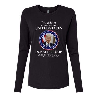 Donald Trump 47 President Inauguration Day 2025 Memorabilia Womens Cotton Relaxed Long Sleeve T-Shirt