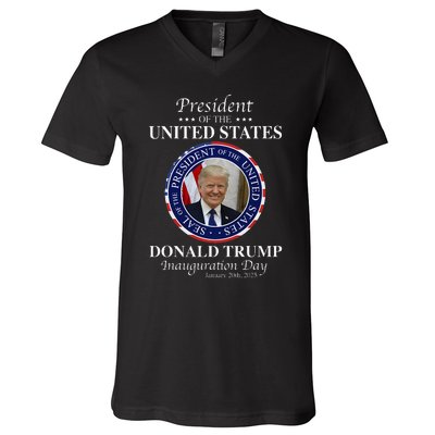 Donald Trump 47 President Inauguration Day 2025 Memorabilia V-Neck T-Shirt