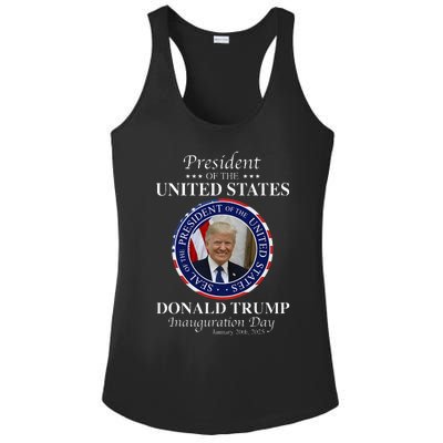 Donald Trump 47 President Inauguration Day 2025 Memorabilia Ladies PosiCharge Competitor Racerback Tank