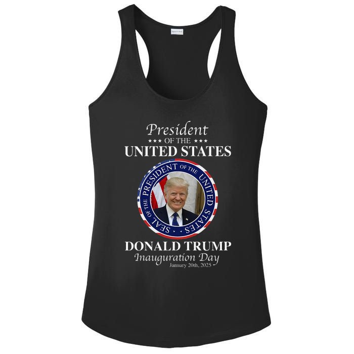 Donald Trump 47 President Inauguration Day 2025 Memorabilia Ladies PosiCharge Competitor Racerback Tank