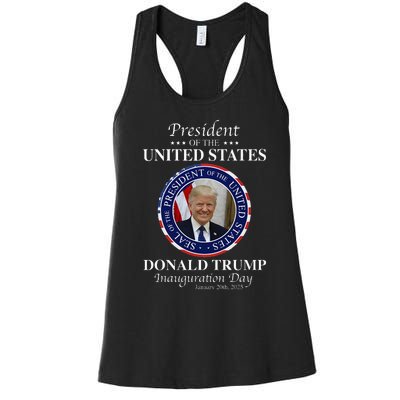 Donald Trump 47 President Inauguration Day 2025 Memorabilia Women's Racerback Tank