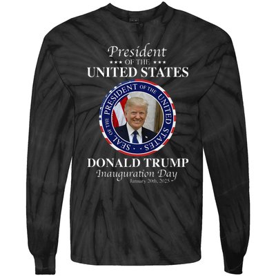 Donald Trump 47 President Inauguration Day 2025 Memorabilia Tie-Dye Long Sleeve Shirt