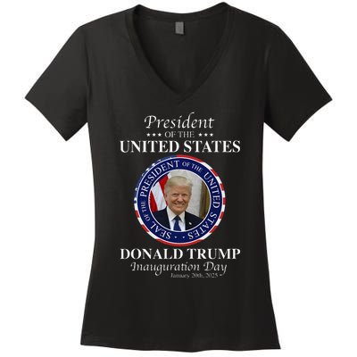 Donald Trump 47 President Inauguration Day 2025 Memorabilia Women's V-Neck T-Shirt