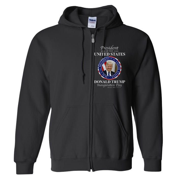 Donald Trump 47 President Inauguration Day 2025 Memorabilia Full Zip Hoodie