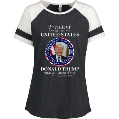 Donald Trump 47 President Inauguration Day 2025 Memorabilia Enza Ladies Jersey Colorblock Tee