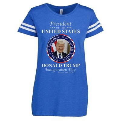 Donald Trump 47 President Inauguration Day 2025 Memorabilia Enza Ladies Jersey Football T-Shirt