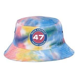 Distressed Trump 47 Republican Proud Conservative Tie Dye Newport Bucket Hat