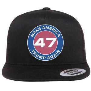 Distressed Trump 47 Republican Proud Conservative Flat Bill Trucker Hat