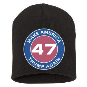 Distressed Trump 47 Republican Proud Conservative Short Acrylic Beanie