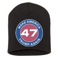 Distressed Trump 47 Republican Proud Conservative Short Acrylic Beanie