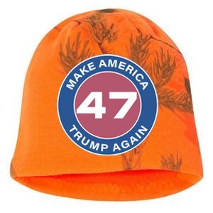 Distressed Trump 47 Republican Proud Conservative Kati - Camo Knit Beanie