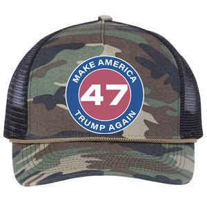 Distressed Trump 47 Republican Proud Conservative Retro Rope Trucker Hat Cap