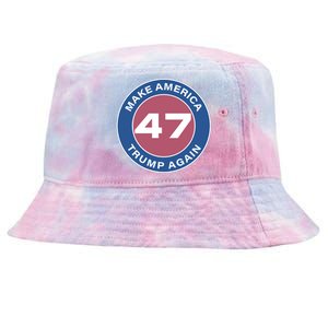 Distressed Trump 47 Republican Proud Conservative Tie-Dyed Bucket Hat