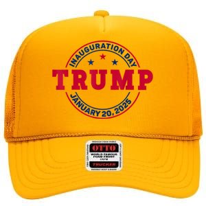 Donald Trump 47th President Inauguration 2025 High Crown Mesh Back Trucker Hat