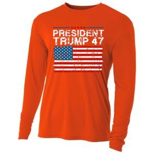 Donald Trump 47 Usa President 2024 Trump 47 President Cooling Performance Long Sleeve Crew