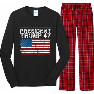 Donald Trump 47 Usa President 2024 Trump 47 President Long Sleeve Pajama Set