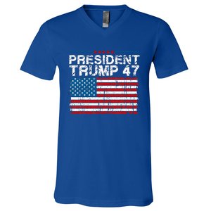 Donald Trump 47 Usa President 2024 Trump 47 President V-Neck T-Shirt