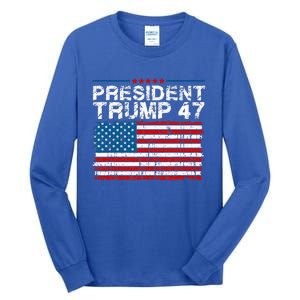 Donald Trump 47 Usa President 2024 Trump 47 President Tall Long Sleeve T-Shirt