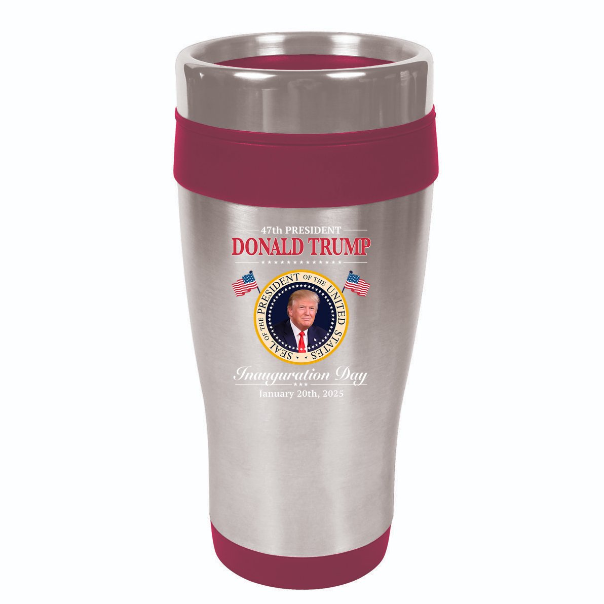 Donald Trump 47th President Inauguration 2025 Supporters 16oz Travel Tumbler