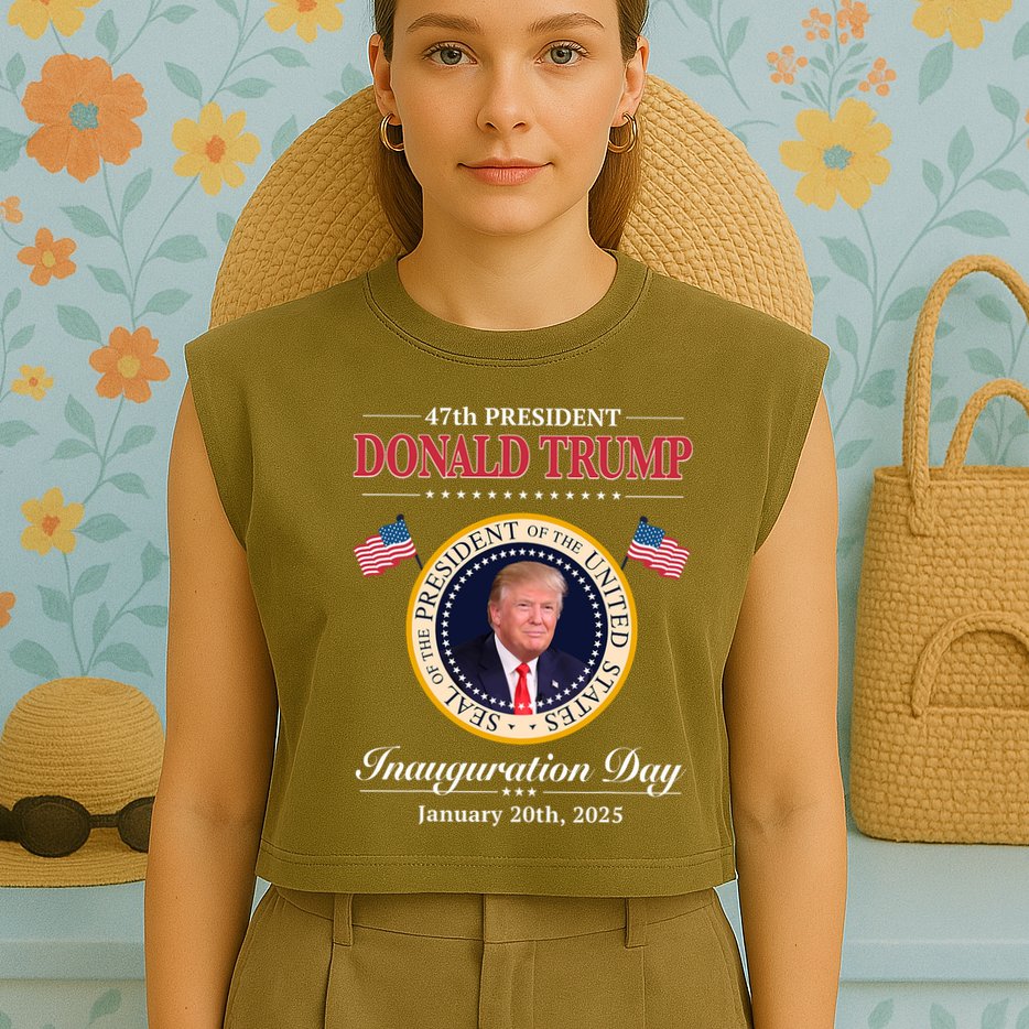 Donald Trump 47th President Inauguration 2025 Supporters Garment-Dyed Women's Muscle Tee